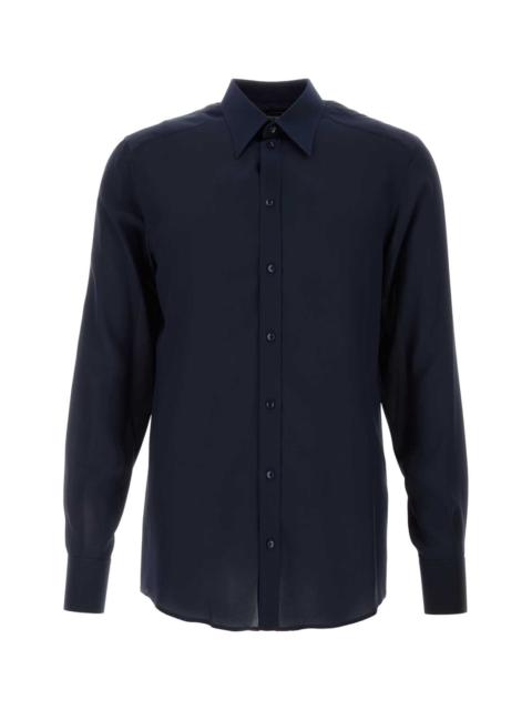 Dolce & Gabbana Dolce & Gabbana Men Blue Crepe Shirt