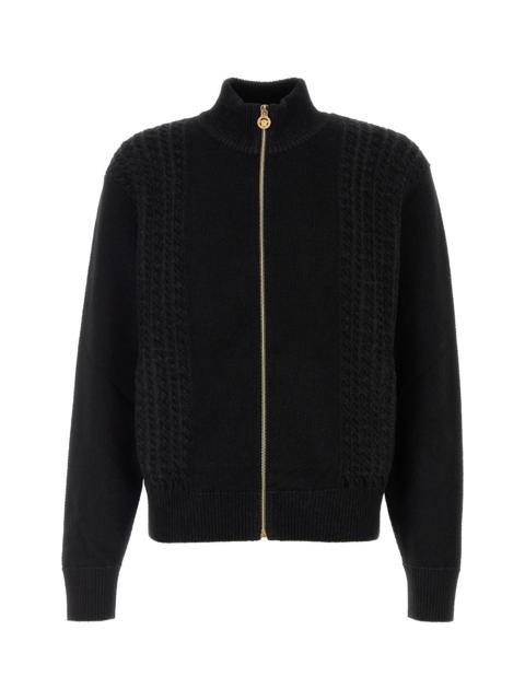 VERSACE Black jacquard cardigan