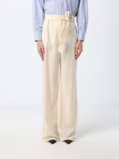 Max Mara MAX MARA Wide Leg Virgin Wool Trousers with Tie Belt at the Waist