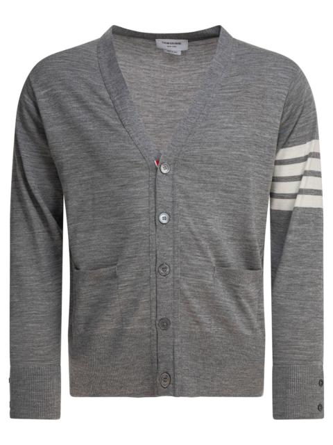Thom Browne Thom Browne Men Classic V-Neck Cardigan In Fine Merino Wool W/ 4Bar Stripes