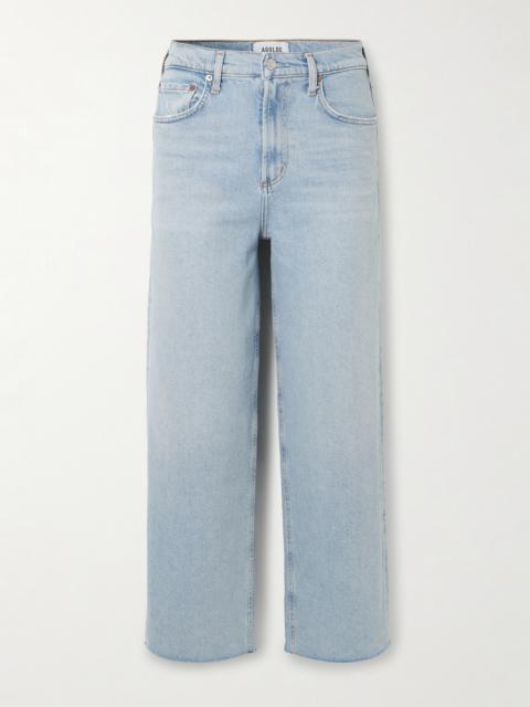 AGOLDE Ren Frayed High-rise Wide-leg Jeans