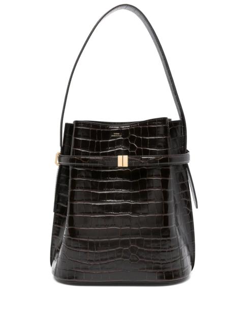 TOTEME Toteme Belted Crocodile-embossed Bucket Bag