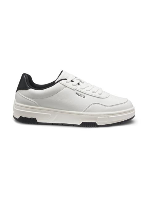 HUGO FAUX-LEATHER TRAINERS WITH ZIGZAG DETAILING