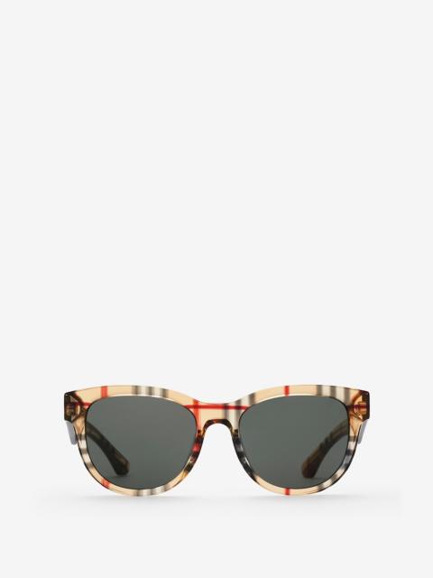 Burberry Check Round Sunglasses