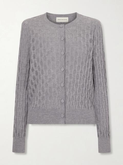 Dries Van Noten Pointelle-knit Merino Wool Cardigan