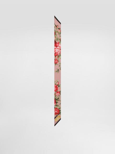Dolce & Gabbana Rose bouquet-print silk twill bandeau 6x100