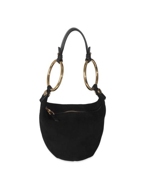 Chloé Chloé Black Suede Small Gold Bracelet Bag (Authentic Pre-Loved)