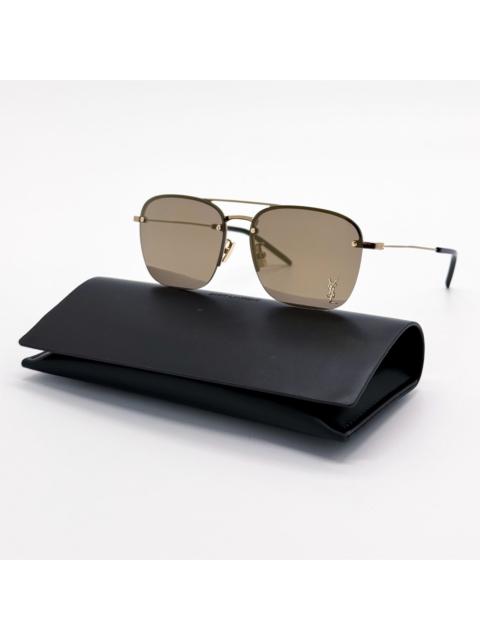 SAINT LAURENT New Saint Laurent SL309M 008 Gold Unisex Pilot Frame Sunglas