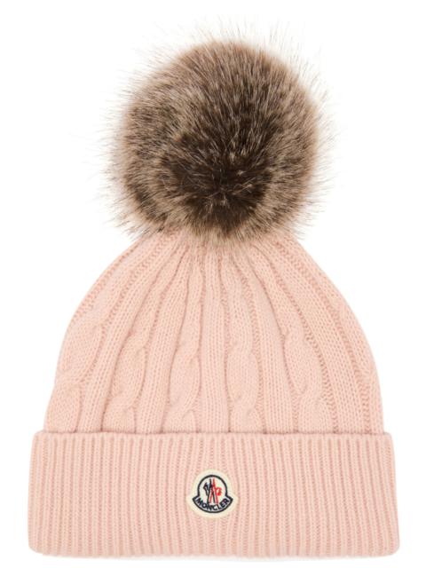 Moncler Moncler Pompom Cable-knit Wool-blend Beanie