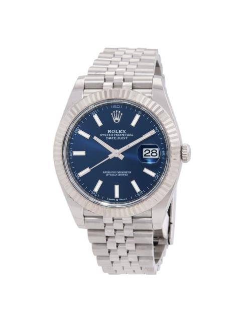 Pre-owned Rolex Datejust Blue Dial Automatic Men's Jubilee Watch 126334BLSJ
