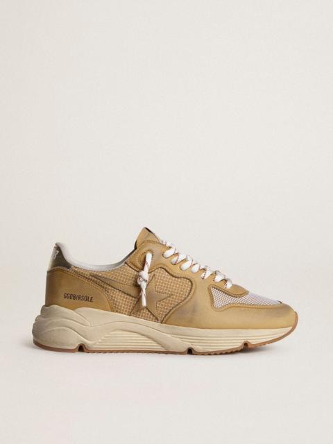 Golden Goose Running Sole in beige nubuck with beige leather star