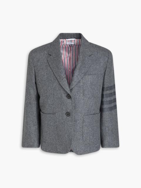 Thom Browne Cropped striped wool and cashmere-blend flannel blazer