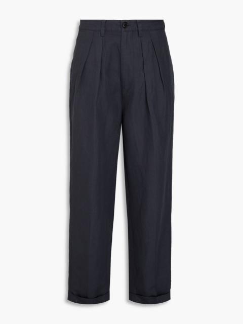 Other Designers Pleated twill tapered pants