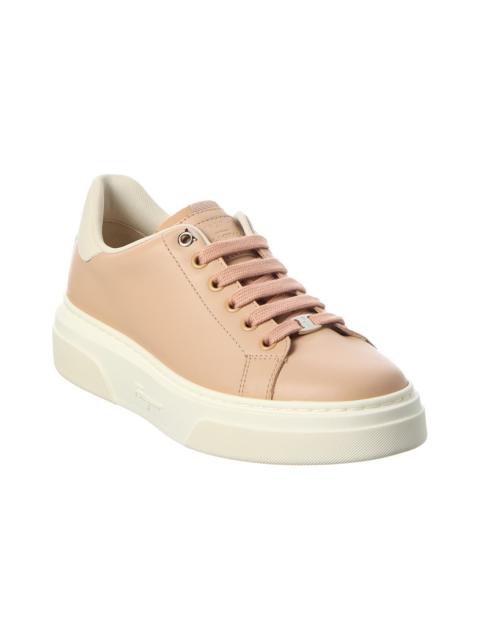 FERRAGAMO Ferragamo Mini Vara Chain Ornament Leather Sneaker