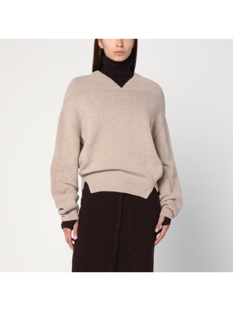 Victoria Beckham Victoria Beckham Sand-Coloured Sweater In Wool And Cashmere Women