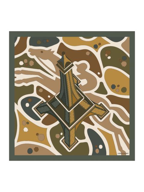 Longchamp Equestrian Tower Silk scarf 70 Forest - Silk