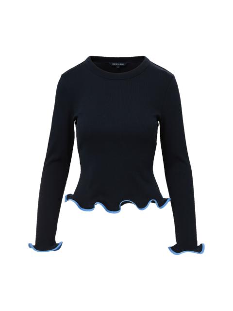 VERONICA BEARD ELIANNE RUFFLE-TRIM T-SHIRT