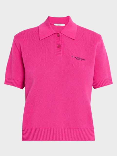 Givenchy Short-Sleeve Cashmere-Wool Polo Shirt