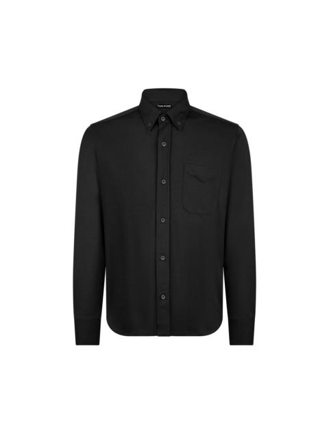 TOM FORD SILK COTTON BLEND BUTTON DOWN