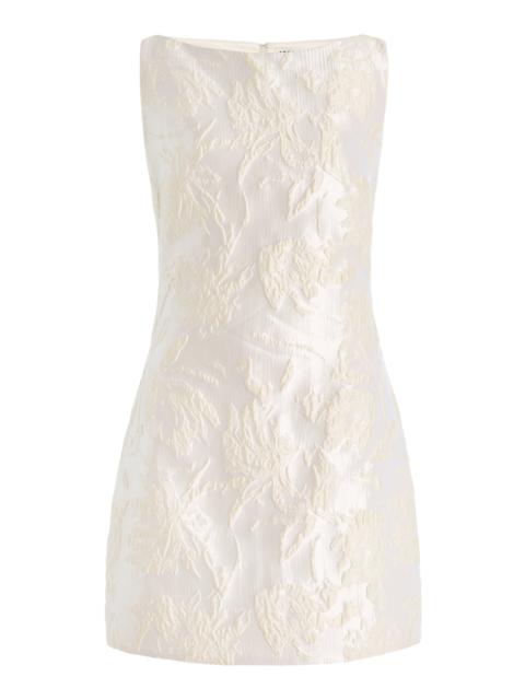 STAUD Mimi Jacquard Mini Dress ivory