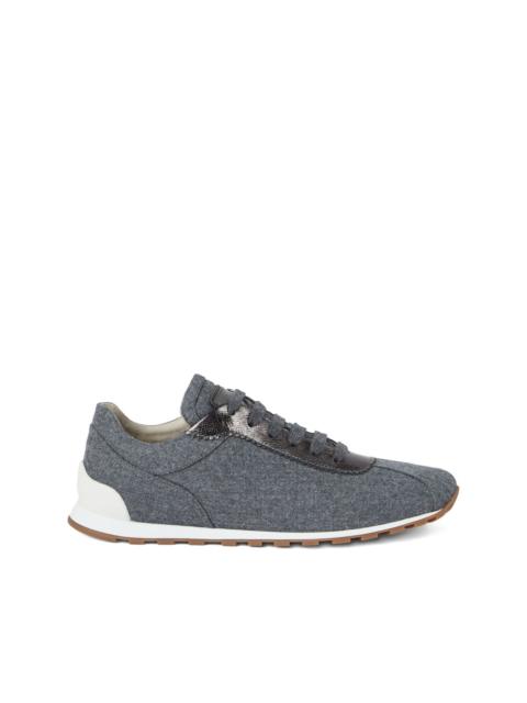 Brunello Cucinelli wool leather sneakers