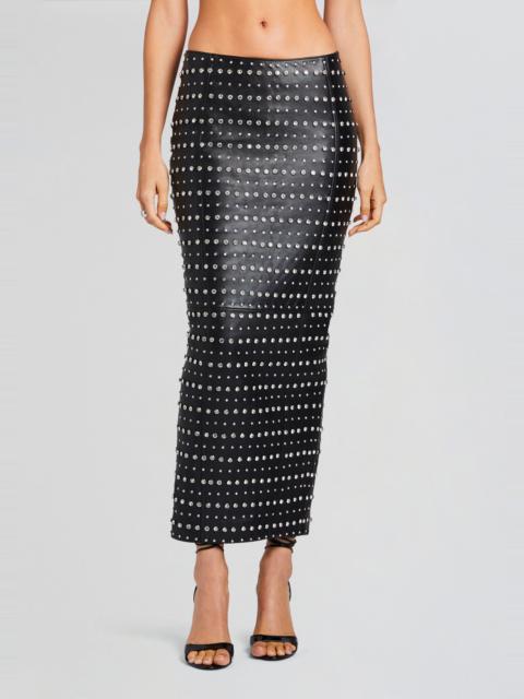 RETROFÊTE WHITLEY EMBELLISHED LEATHER SKIRT