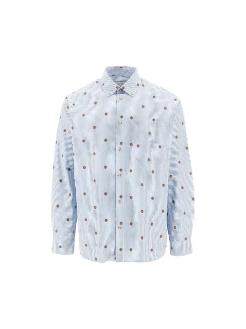 Les Deux Les Deux Kolton Basket Motif Shirt Blue