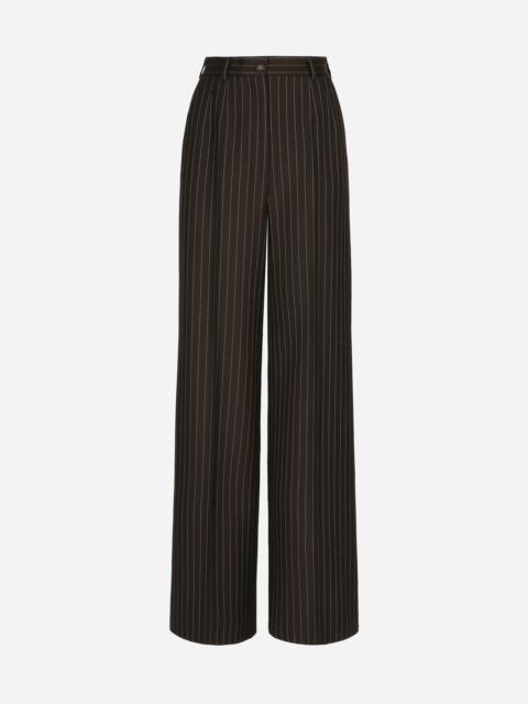Dolce & Gabbana Pinstripe wool palazzo pants