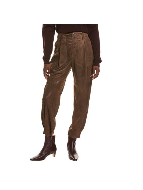 Brunello Cucinelli Brunello Cucinelli Wobrown Leather Relaxed Trousers