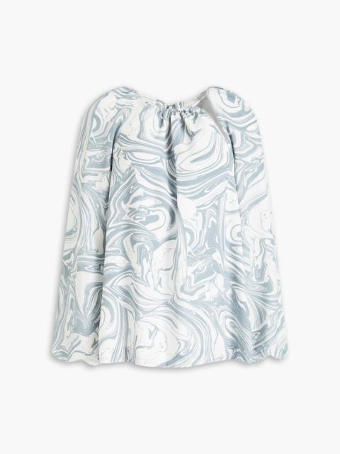 SIMKHAI Tia gathered printed crepe blouse