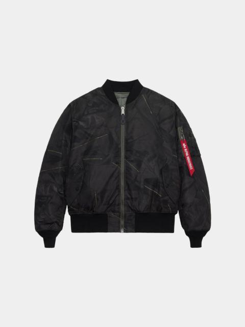 ALPHA INDUSTRIES MA-1 ZIPPERED PRINT FLIGHT JACKET