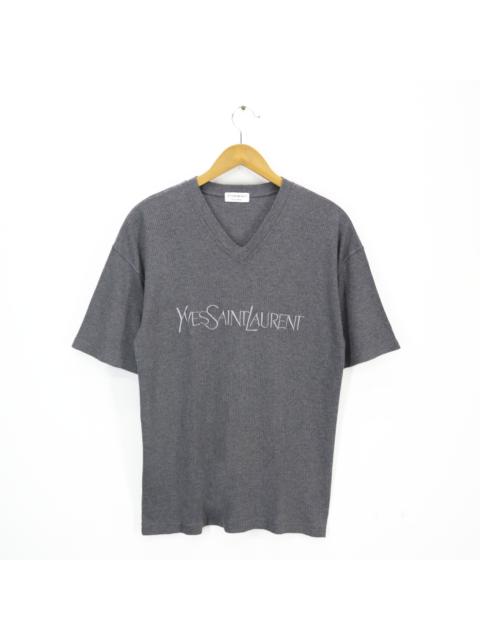 Other Designers Vintage 90s YSL Yves Saint Laurent V-Neck Tee Embroidered Spellout Big Logo Size Would Fit S