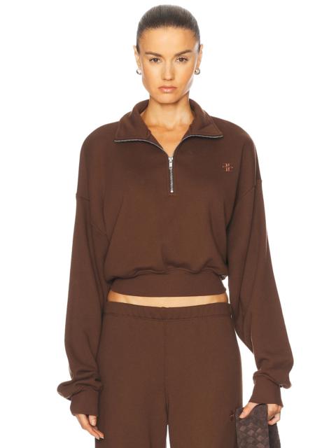 ÉTERNE Cropped Half-Zip Sweatshirt