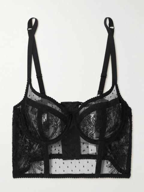 Dolce & Gabbana Embroidered Tulle Underwired Bralette