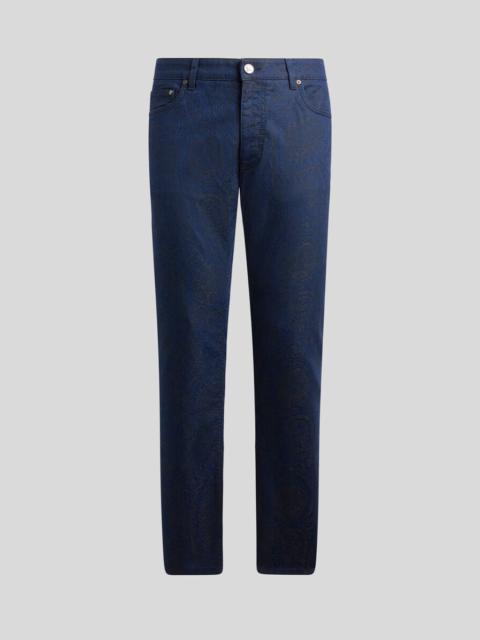 Etro STRAIGHT-CUT JACQUARD DENIM JEANS