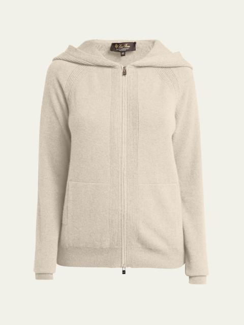 Loro Piana Merano Cashmere Zip-Front Hoodie Sweater