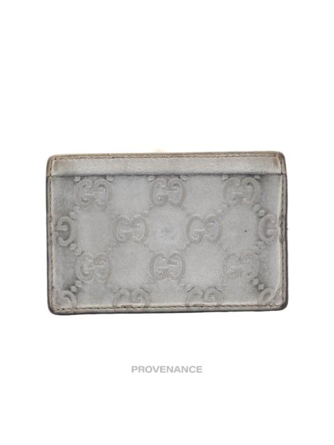 GUCCI Gucci Card Holder - Metallic GG Guccissima Leather