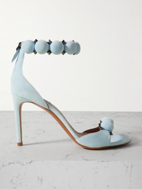 Alaïa La Bombe 90 Embellished Studded Suede Sandals
