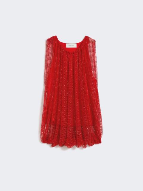 Sportmax Mesh top with crystals - red