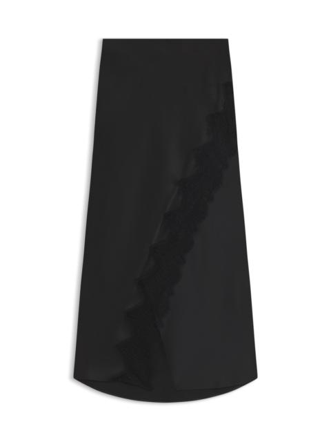 BOSS WRAP-STYLE MAXI SKIRT IN SATIN WITH LACE TRIM
