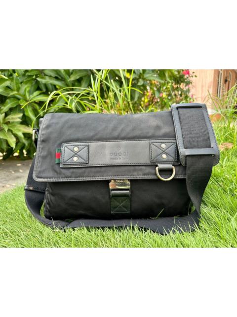 GUCCI Authentic Gucci Nylon Medium Flap Messenger Bag