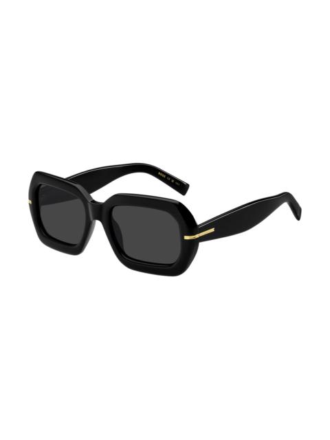 BOSS BLACK-ACETATE SUNGLASSES WITH GOLD-TONE HINGES