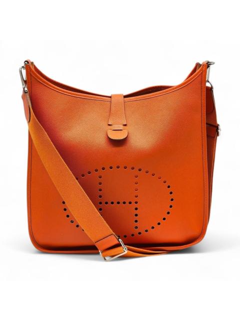 Hermès Evelyne III GM Epsom Leather Crossbody Shoulder Bag Orange
