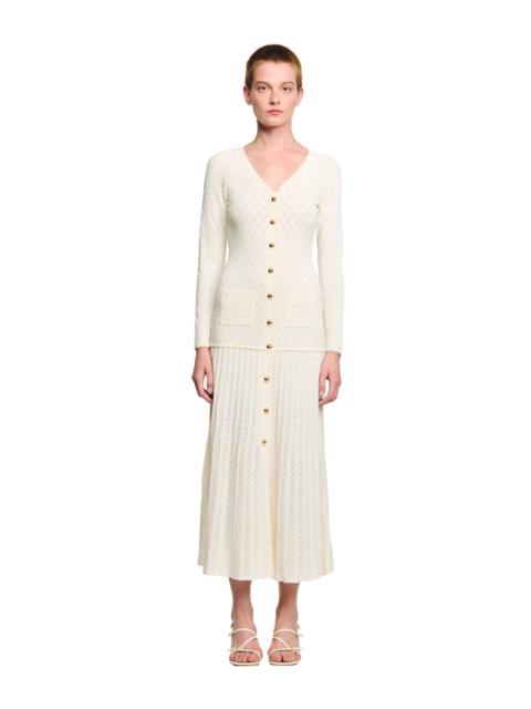 Sandro SANDRO Fancy knit maxi dress in Ecru at Nordstrom