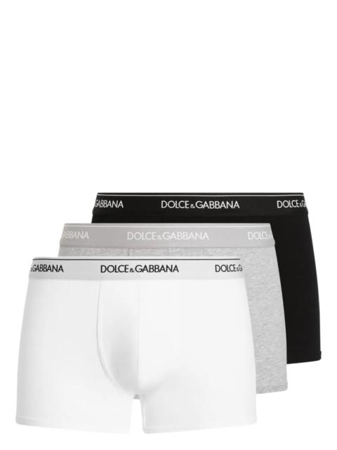 Dolce & Gabbana Men Set Of 3 Stretch Jersey Boxer Shorts