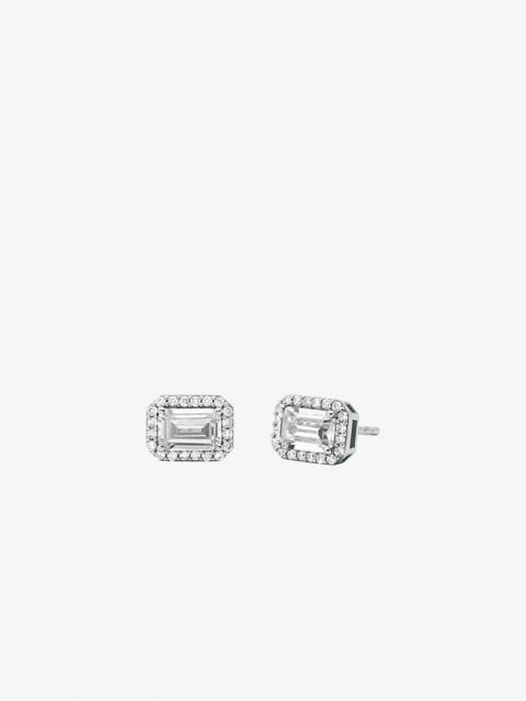 MICHAEL KORS Precious Metal-Plated Pavé Halo Stud Earrings