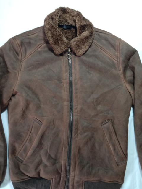 Other Designers Zara - Sherpa Leather Jacket Zara
