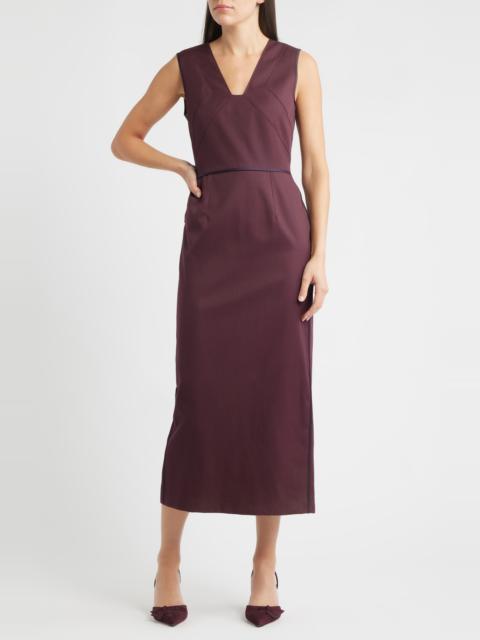BOSS BOSS Drumialdan Virgin Wool Midi Sheath Dress in Soft Vermillion at Nordstrom