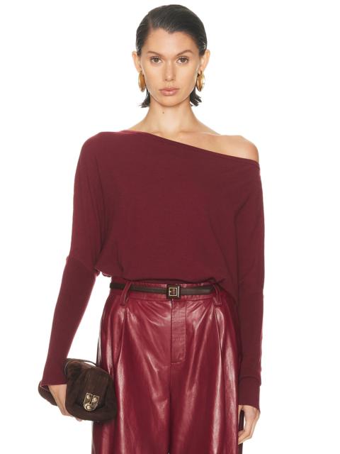 SIMKHAI Lavina Draped Off Shoulder Sweater