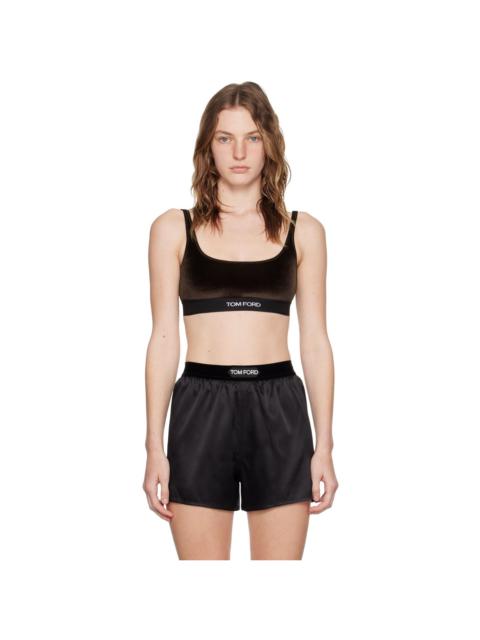 TOM FORD Brown Jacquard Bra